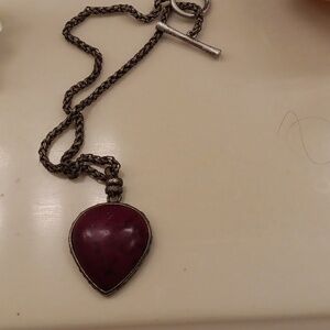 Lucky Bordeaux  Teardrop Heart  Pendant Necklace - Women Jewelry,Boho